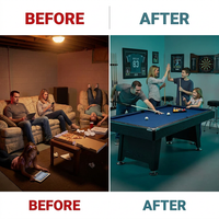 Billiard Table, Pool Table, Game Table, Game Room Indoor Standard Pool Table — Before & After